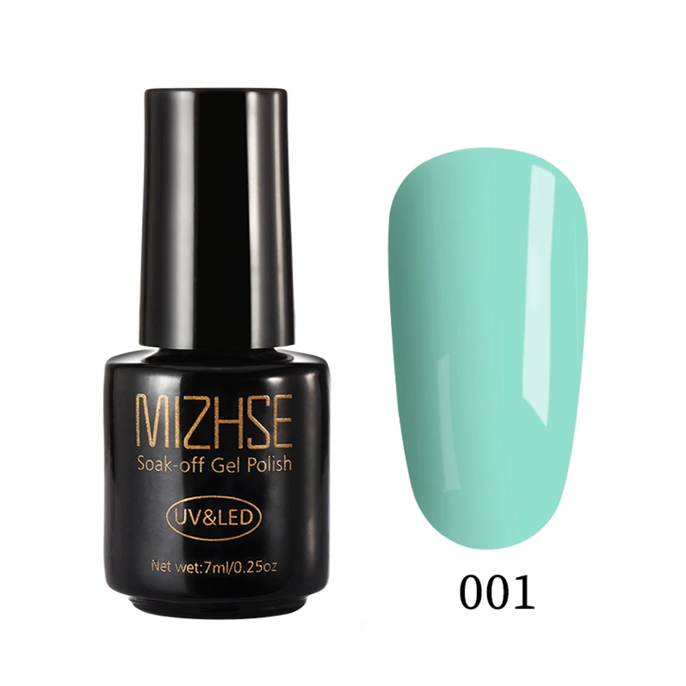 LAKEBLUE001 MIZHSE Гель-лак для ногтей 7 мл UV Vernis Полупостоянный праймер верхнее покрытие для маникюра xx цветов гелевое покрытие для ногтей гель-арт - Цвет: LAKEBLUE001