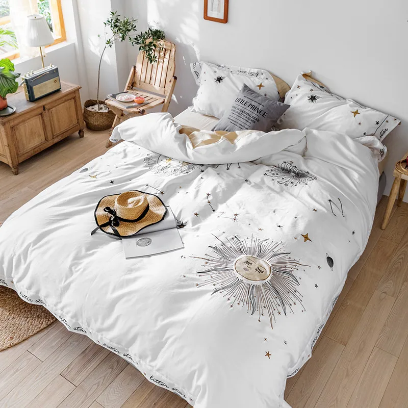 Комплект постельного белья из 4 предметов египетского хлопка и сатина | Дом сад