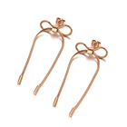 Серьги-кисточки женские из нержавеющей стали, розовое золото, E20057