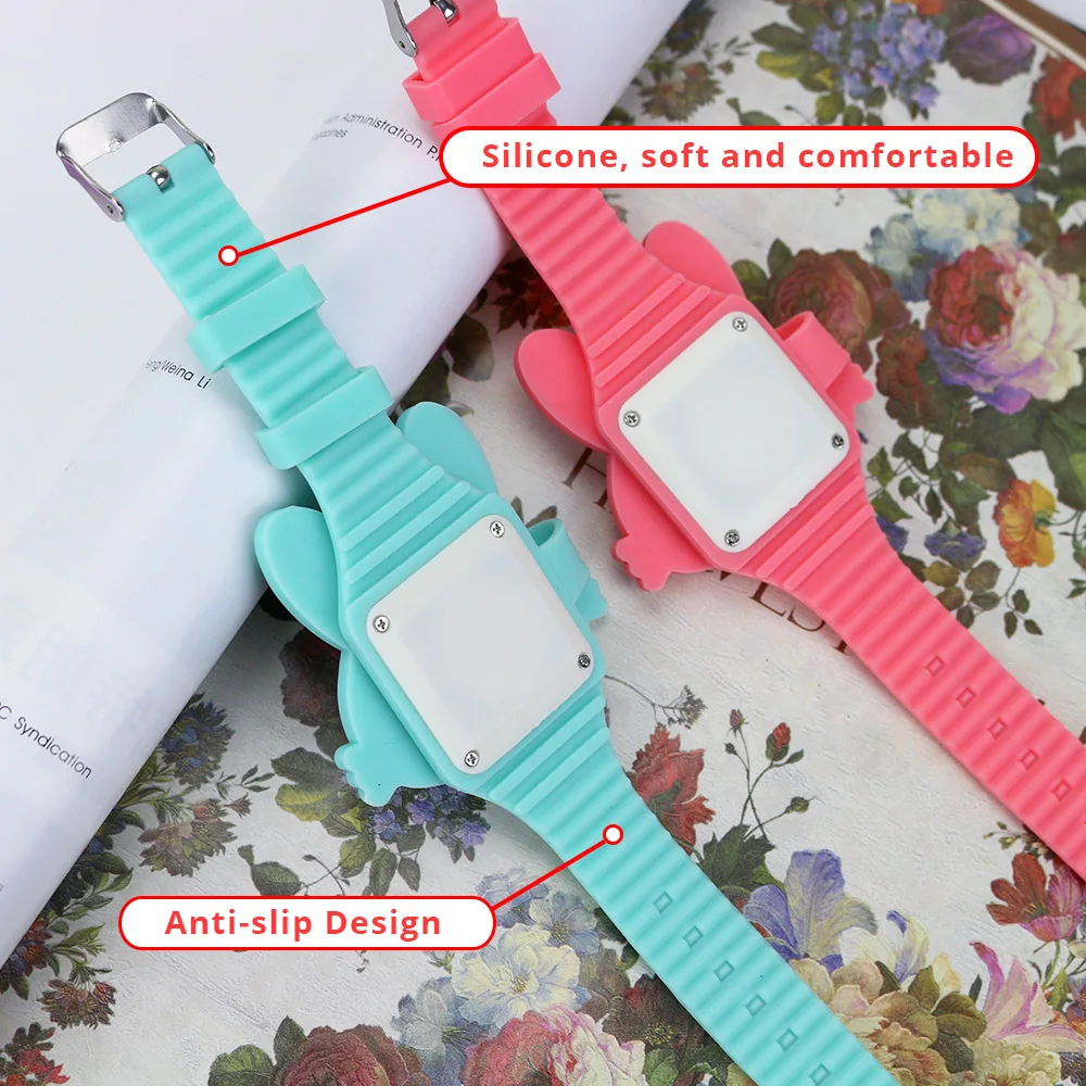 

Lovely Rabbit Girls Watches with Bracelet Flip Cover Rubber Electronic Kids Watch Child Clock Relogio Feminino Infantil Saati