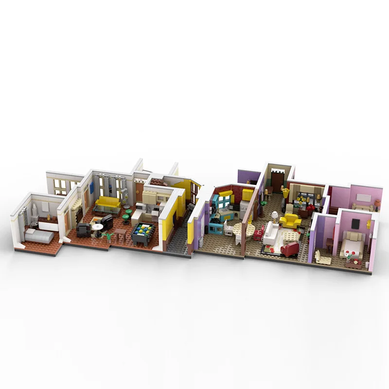 

MOC-63374 Friend-flat TV Show Diy Creative Building Blocks Street View Collection Architecture Educational Toys Model