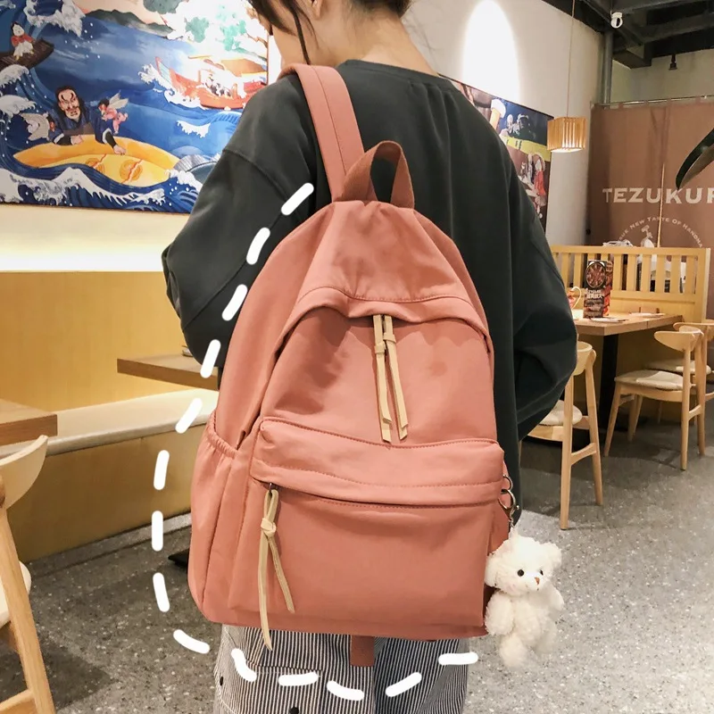 

Нейлоновый женский школьный ранец в Корейском стиле, универсальный вместительный Многофункциональный рюкзак для путешествий и активного ...