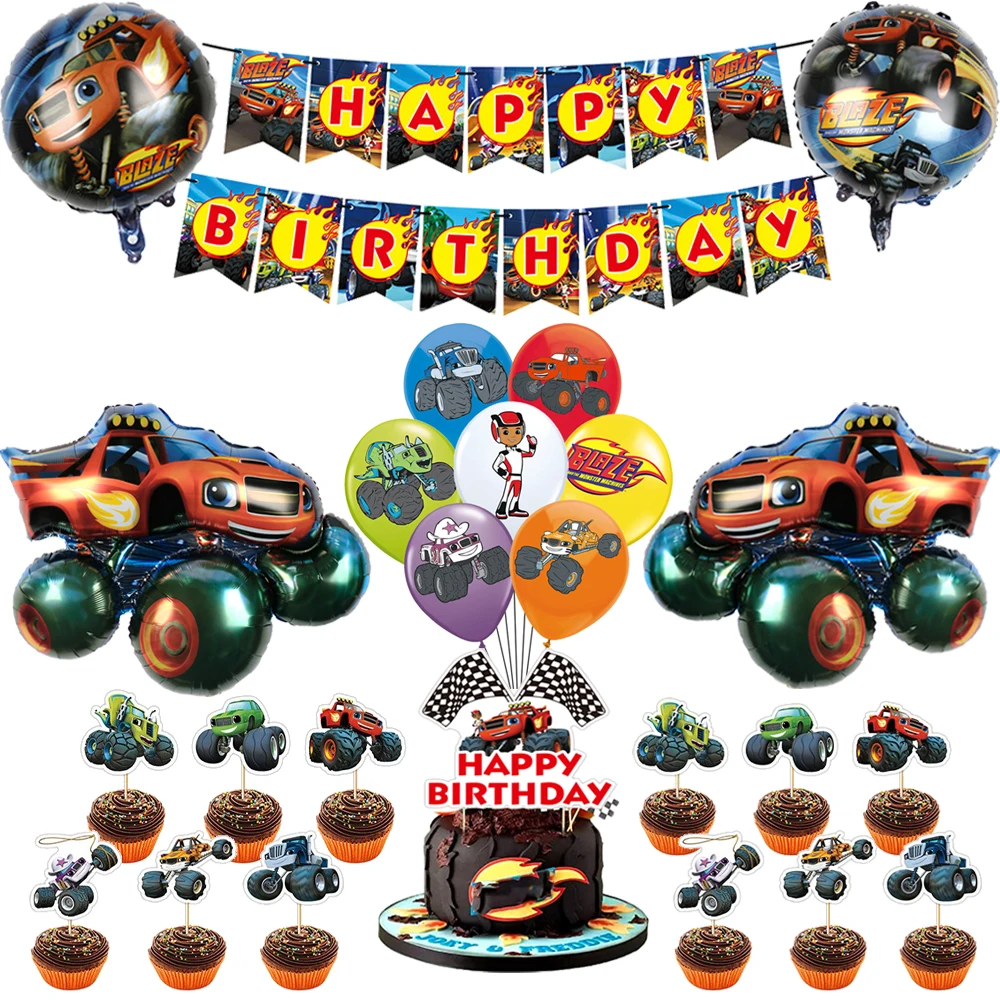 Блестящие воздушные шары в виде монстра мультяшный автомобиль фотосессия с днем