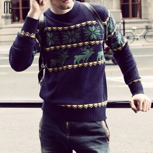 Мужской пуловер с круглым вырезом Manoswe, теплый однотонный вязаный джемпер с длинным рукавом, зима 2019