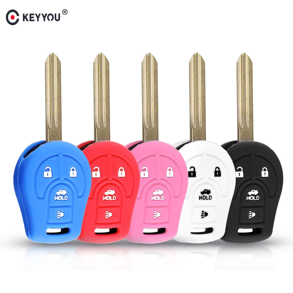 Силиконовый чехол для автомобильных ключей KEYYOU чехол-брелок Nissan Sylphy Cube Juke Rogue Micra
