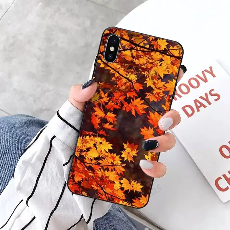 

Balling autumn leaves pattern high quality luxury Phone Case for iPhone 11 12 pro XS MAX 8 7 6 6S Plus X 5S SE 2020 XR