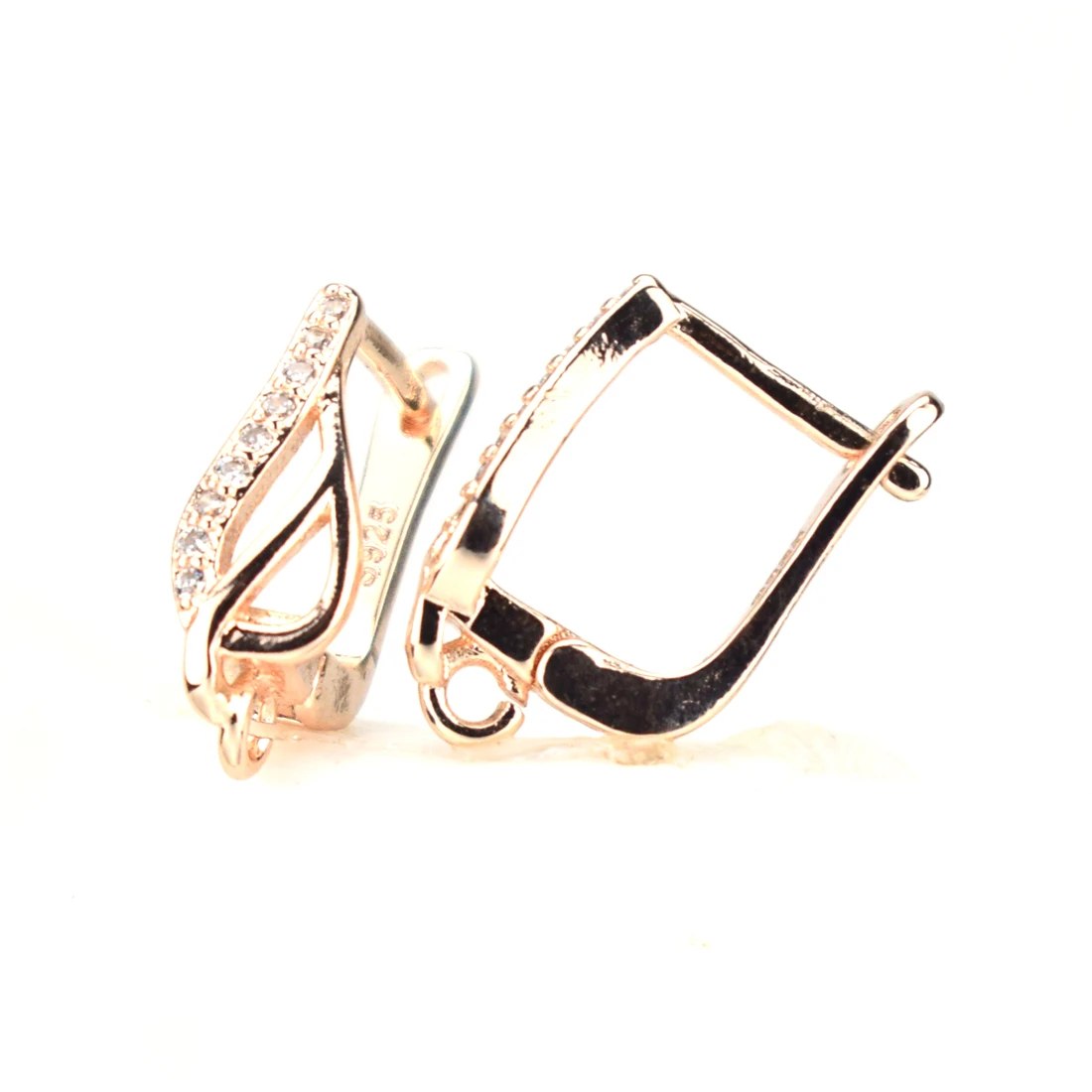 Новинка женские золотые серьги-клипсы квадратные серьги с микро-инкрустацией из