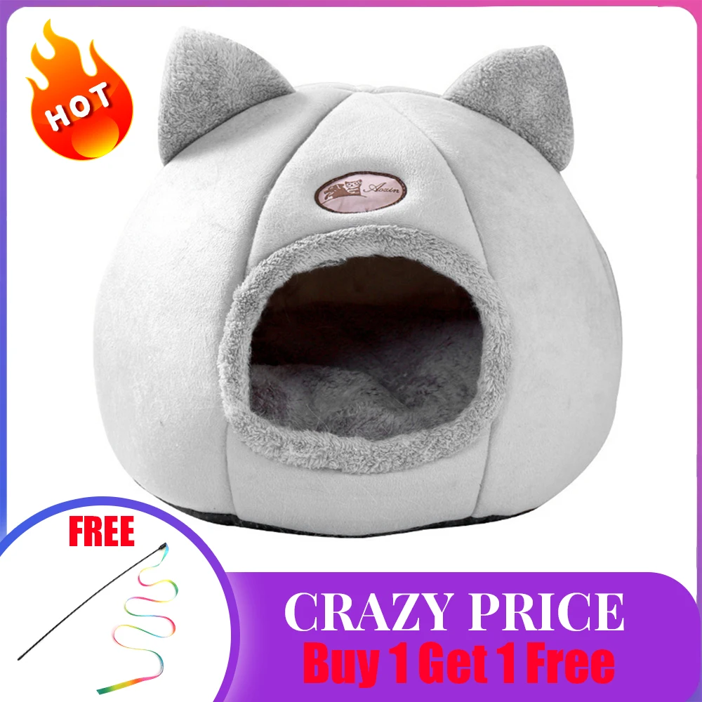 Милая комфортная кровать для кошки складная Съемная Лежанка домашних питомцев и