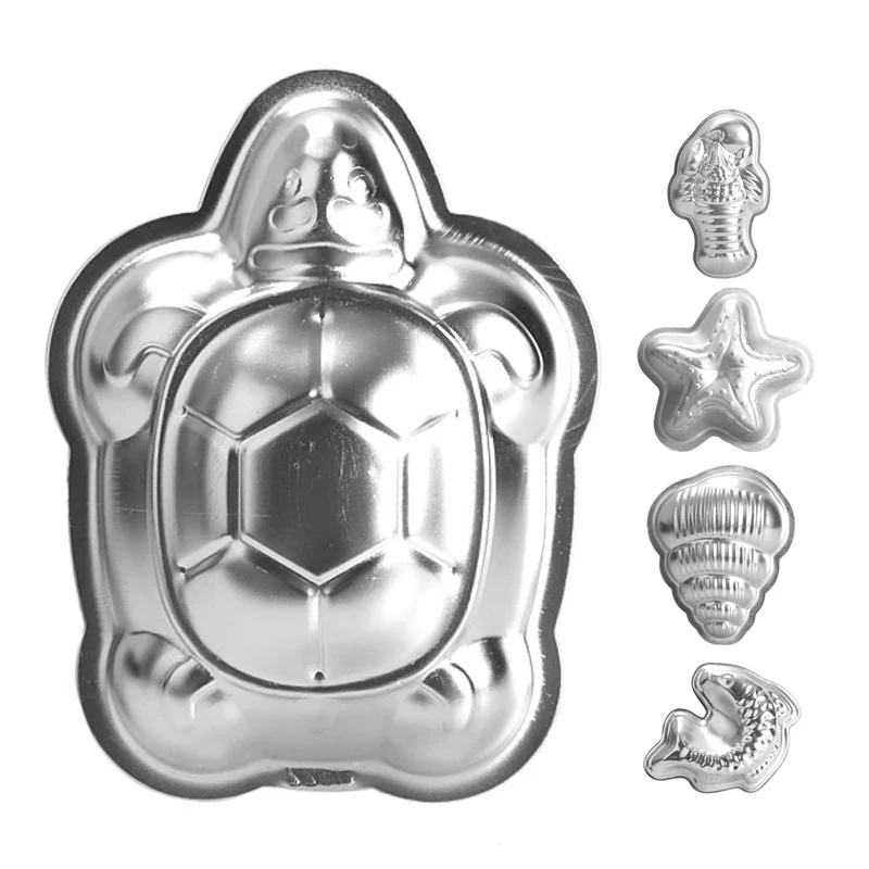 

Aluminum Turtle Shrimp Starfish Conch Fish Shape Cake Pan Baking Mold Cake Mold Chocolate Mould BENL889