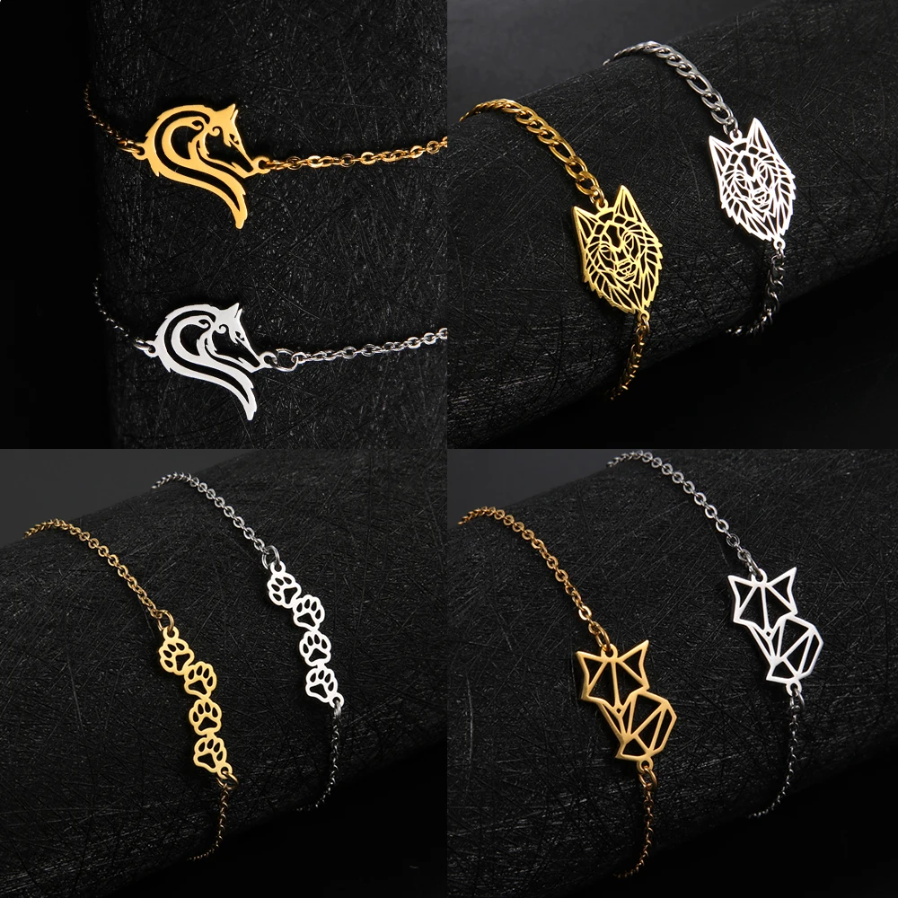 браслеты на руку женкие Teamer Браслет с волком викингов для женщин звено цепи из