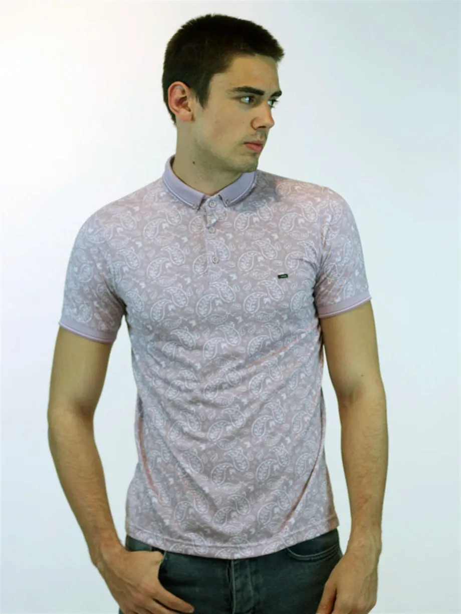 

Burgundy Mens Polo Neck T-shirt