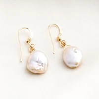 baroque pearl earrings gold filled earrings handmade jewelry brincos minimalism oorbellen pendientes earrings for women