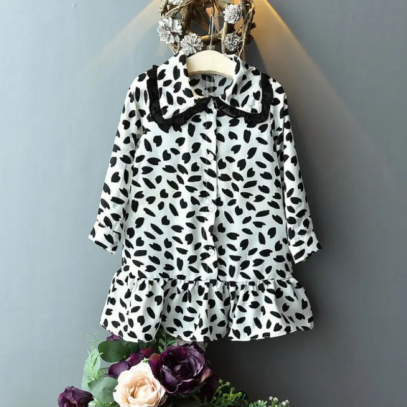 Осень 2019 Детские платья для девочек высококачественное повседневное шифоновое