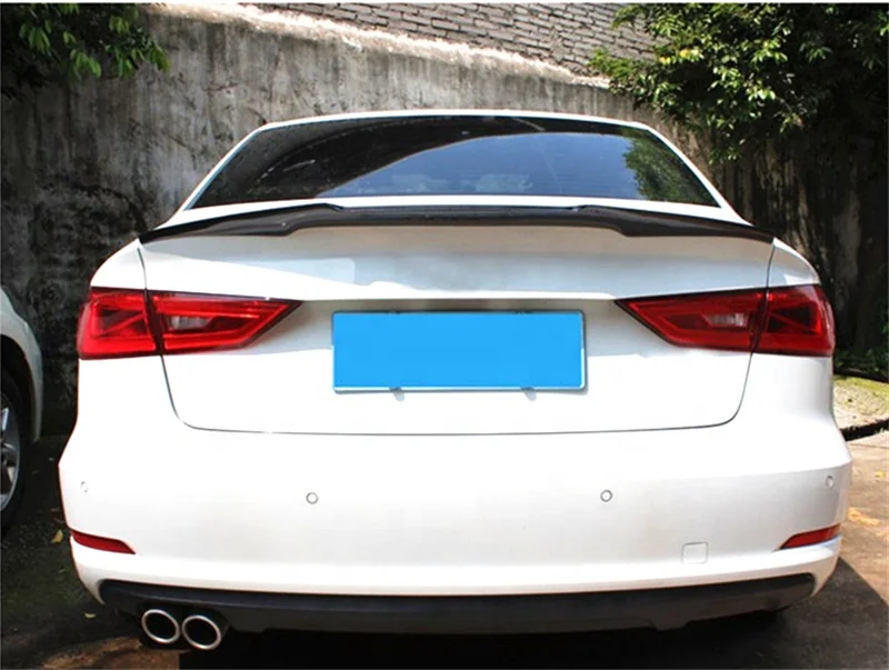 M4 Стиль Настоящее углеродное волокно спойлер на задний багажник крыло крышка