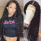 4X4 кудрявые человеческие волосы на сетке передние парики Малайзия глубокие кудрявые для черных женщин предварительно выщипанный парик плотность 150%