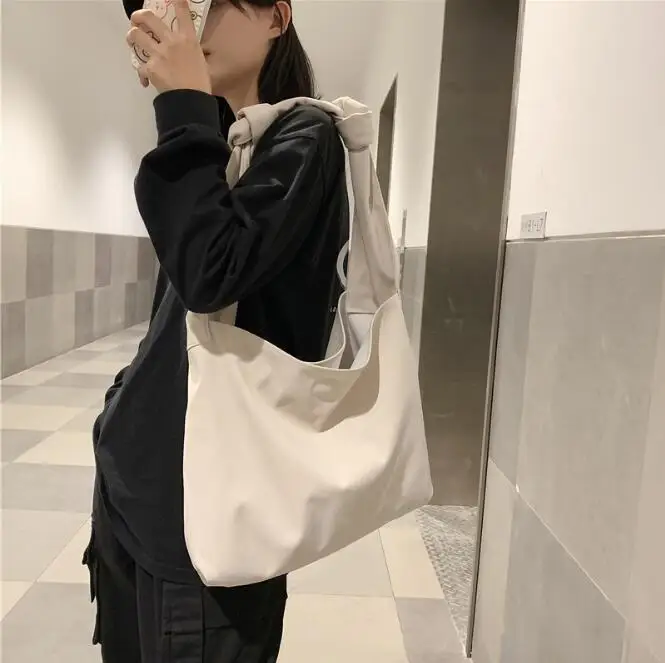 

Ins Canvas Handbags Chic Messenger Bags Students Large-capacity Shoulder Bag Female Canvas Tote Simple Girl Bags