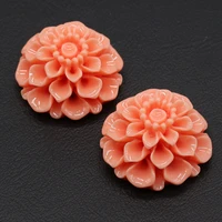 wholesale 2pc artificial coral flower beads cabochon loose bead for jewelry making diy accessories fit necklace bracelet earring