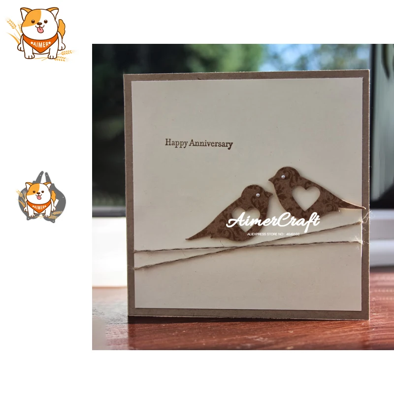 Металлические Вырубные штампы в виде птиц 2 шт. искусственные украшения для