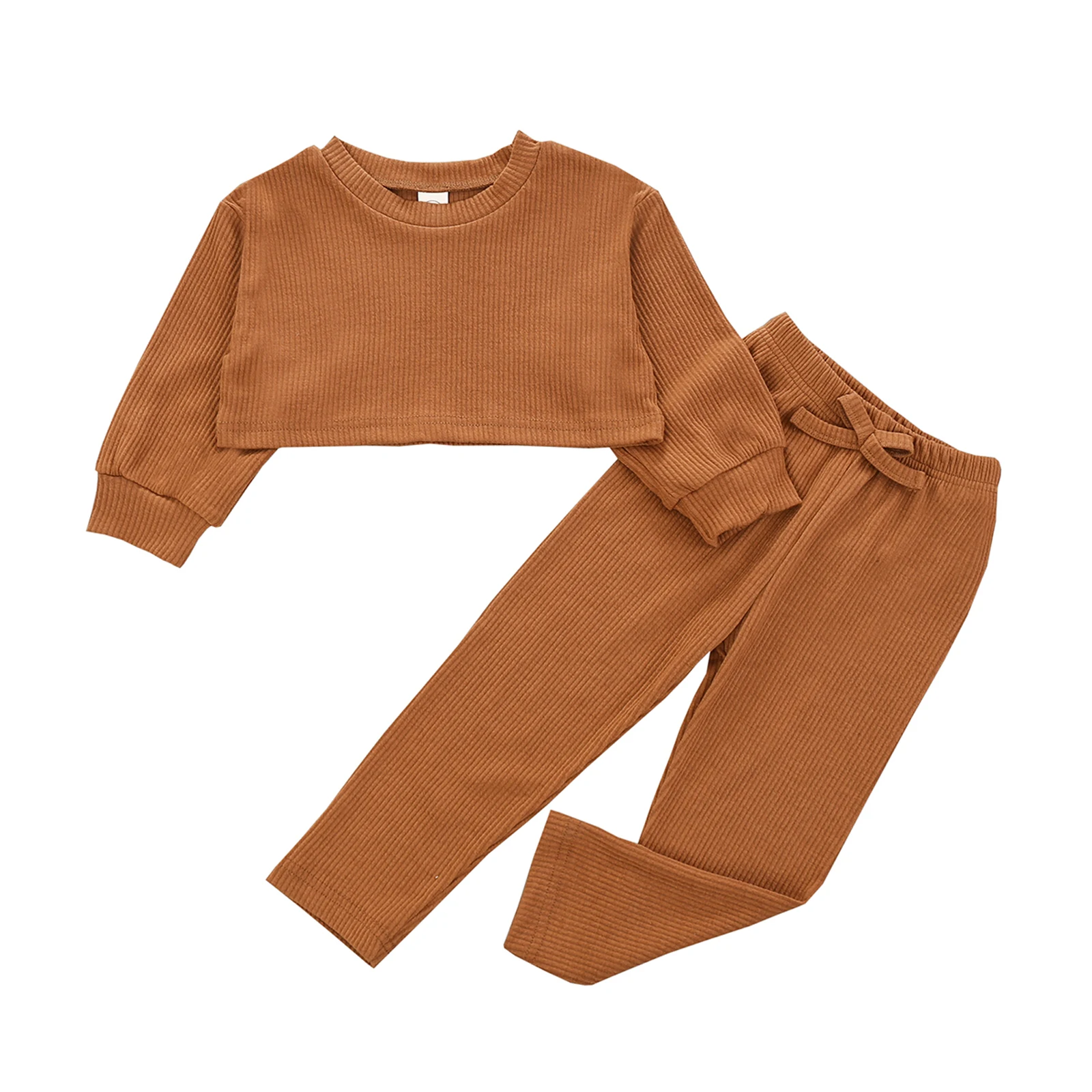 

Детский хлопковый топ с длинным рукавом и круглым вырезом