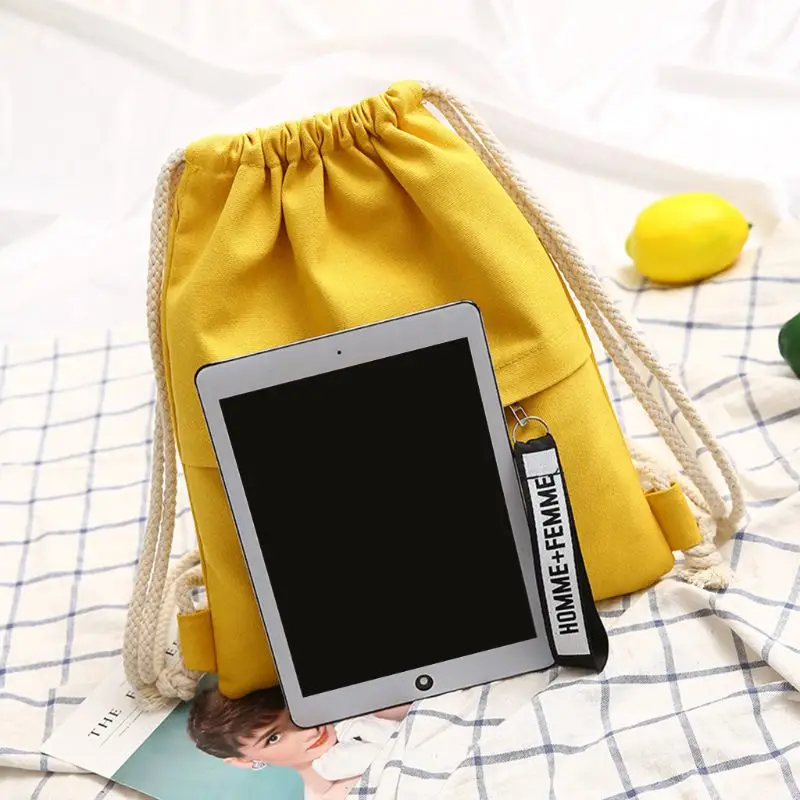 

Canvas Storage School Gym Drawstring Bag Pack Rucksack Backpack Pouch H8WD