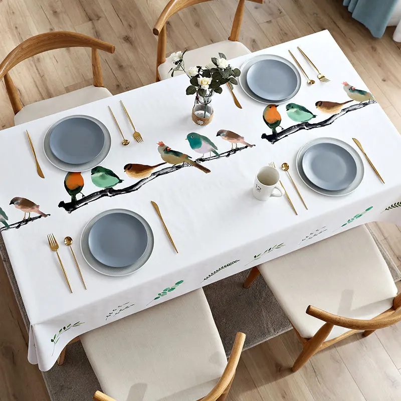 

Waterproof And Oil-proof Tablecloth Pastoral Embroidery Tablecloth Hotel Picnic Rectangular Table Cover Tea Table Decoration
