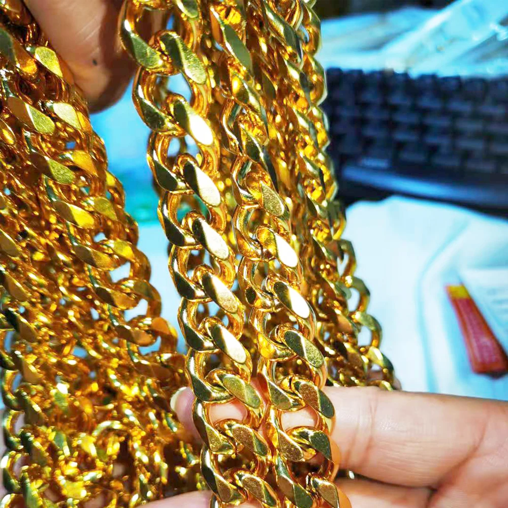 100% нержавеющая сталь позолоченный посеребренный мужской толстый браслет