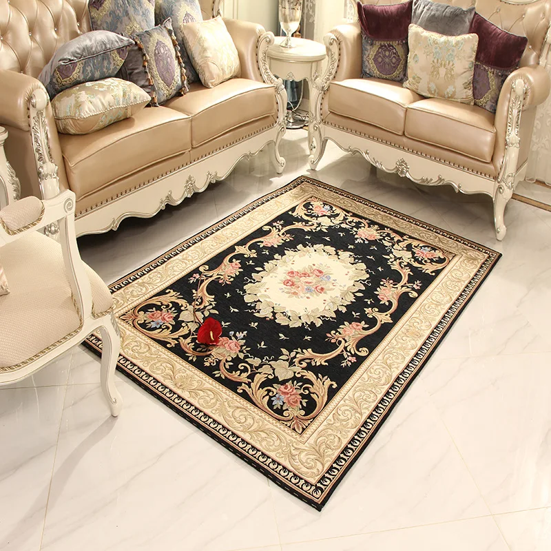 

European Palace Jacquard Carpets Living Room Pastoral Non-slip Tatami Window Mats Large Carpets Home Kids Rug Room Bedroom