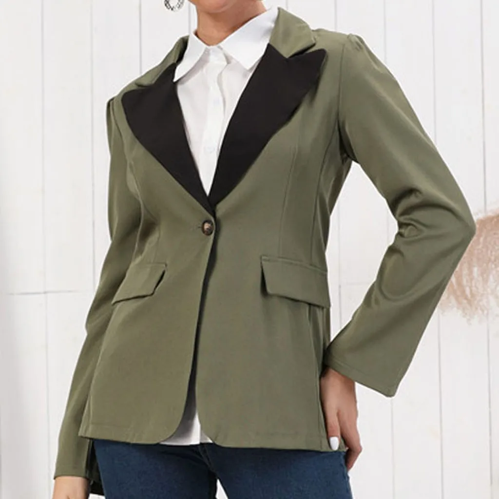 2019 весенне-осенние приталенные женские куртки блейзер с карманами Офисная