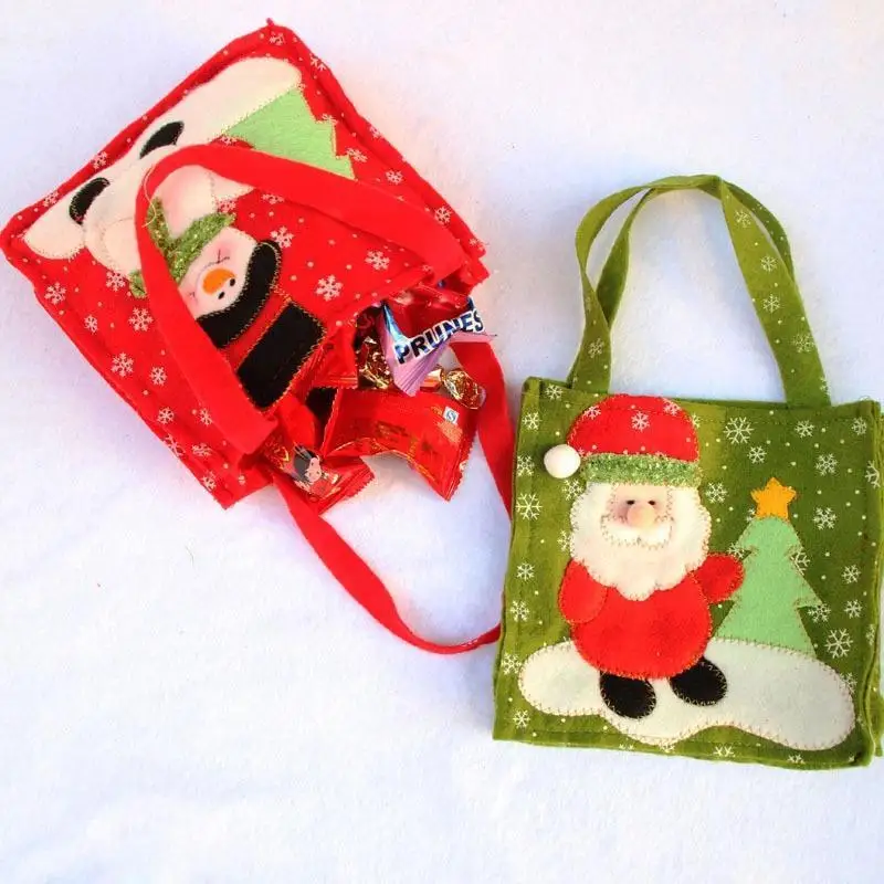

Santa Gift Bag Candy Bag snowman Santa Claus Drawstring Bag Merry Christmas Decorations for Home New Year 2022 Noel Presents