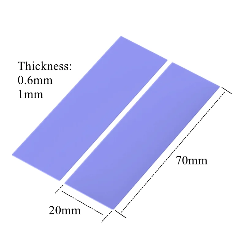 2 шт. Термопрокладка Gelid Heatsink охлаждение проводящей кремний-органической пастой GPU CPU толщиной 0,6 мм / 1 мм 2 Вт / М-К.