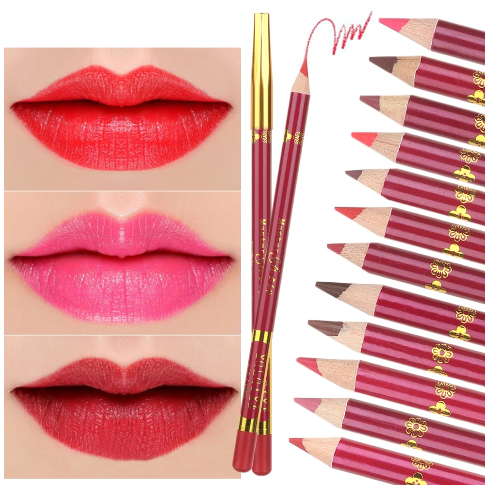

Fashion Long Lasting 12 Colors Matte Outline Lip Shape Lipstick Lip liner Makeup