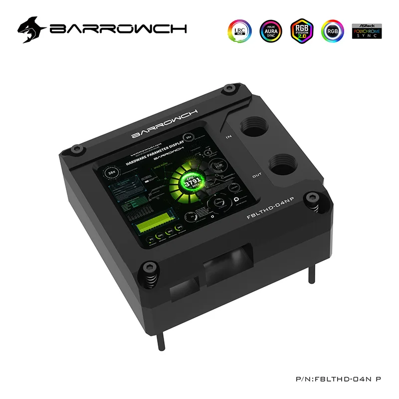 

BARROWCH CPU Water Block For INTEL LGA 115X,X99,X299,1200,AIDA64 Temperature Monitor Display Screen,HDMI-Compatible ,FBLTHD-04N