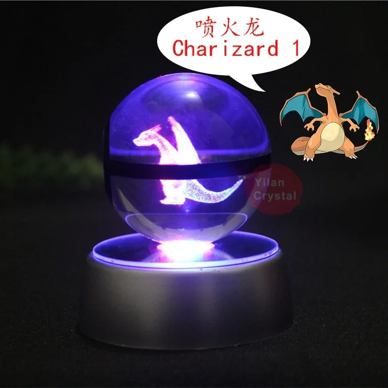 Аниме Покемон хрустальный шар 3d лазерная гравировка белки дизайн со