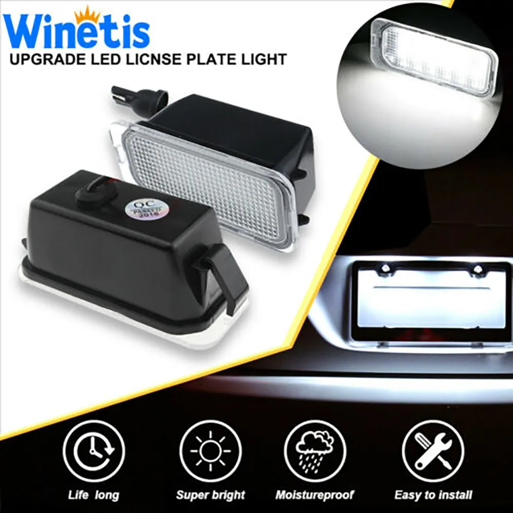 

White License Plate Light Accessories For Ford C-MAX 2010-2018 Replacement