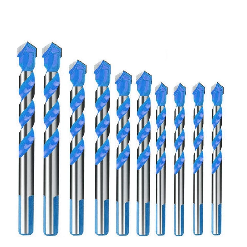 

10Pcs Tungsten Carbide Masonry Drill Bit Set for Metal Steel Porcelain Ceramic Tile Concrete Brick Plastic Wood (6 8 10 12mm)