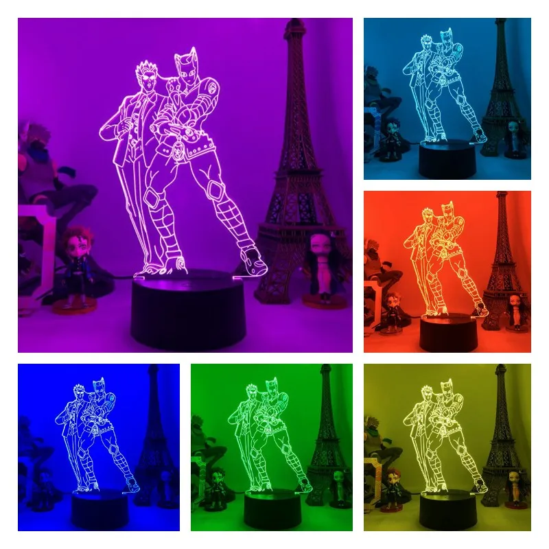 

JoJo's Bizarre Adventure Night Light 3D Illusion Light Hot Game Light Bedroom Decoration LED Light Atmosphere Bedside Night Ligh