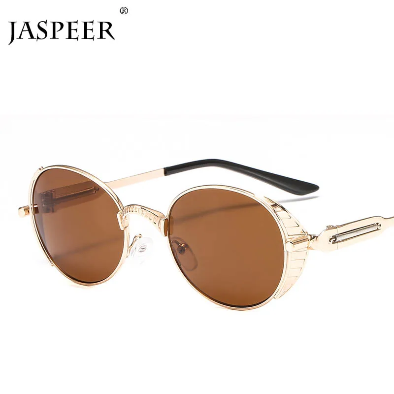 JASPEER панк винтажные мужские Солнцезащитные очки женские брендовые металлические