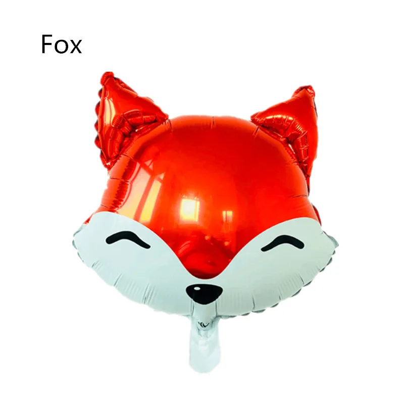 Милый 18 дюймовый мультяшный воздушный шар с головой животных лиса дельфин кролик