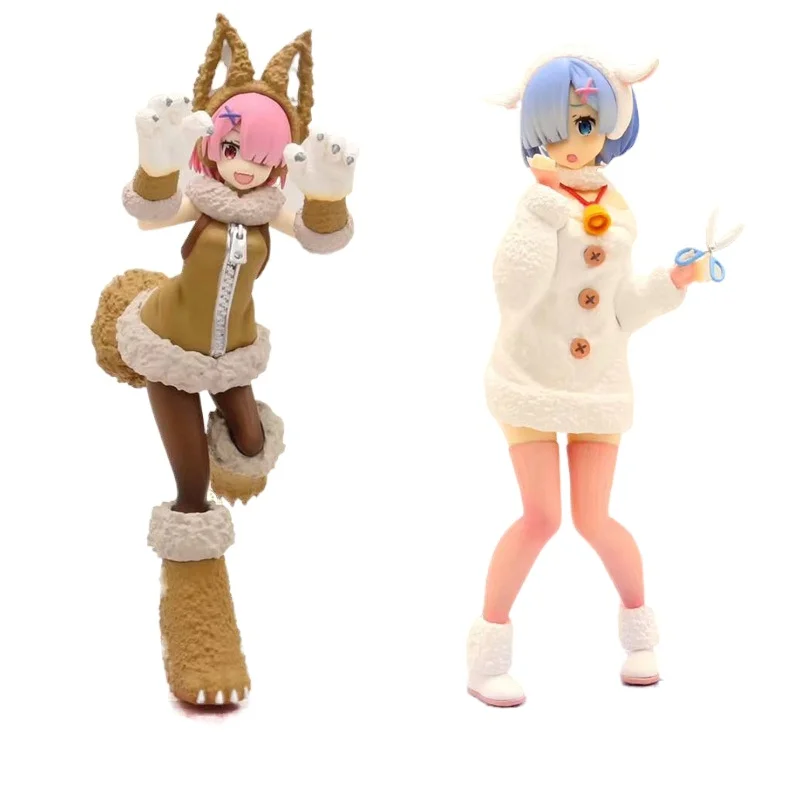 Anime Leben In EINE Andere Welt Von Null 20CM Rem Wolf Kostüm Ram Schafe Kostüme Action Figur Modell Kinder haustier Geschenk