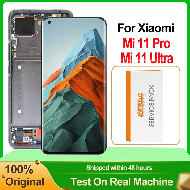 Оригинальный дисплей AMOLED 6,81 дюйма для Xiaomi Mi 11 Pro, сборка LCD с сенсорным экраном и дигитайзером, модель Ultra M2102K1G.