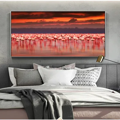 

African animal flamingo group living room bedroom decoration painting wall pictures for living room canvas painting