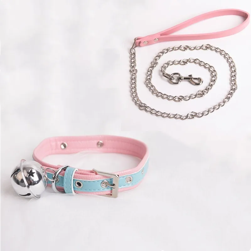 Сексуальный милый чокер поводок цепочка розовый синий Харадзюку ручная работа