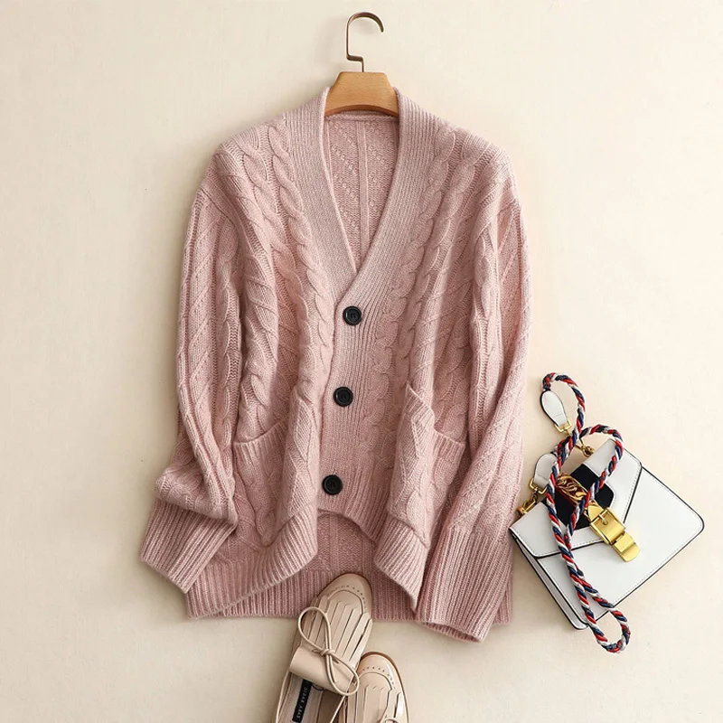 Женская Удлиненная рубашка на осень и зиму вязаный кардиган Женский однобортный
