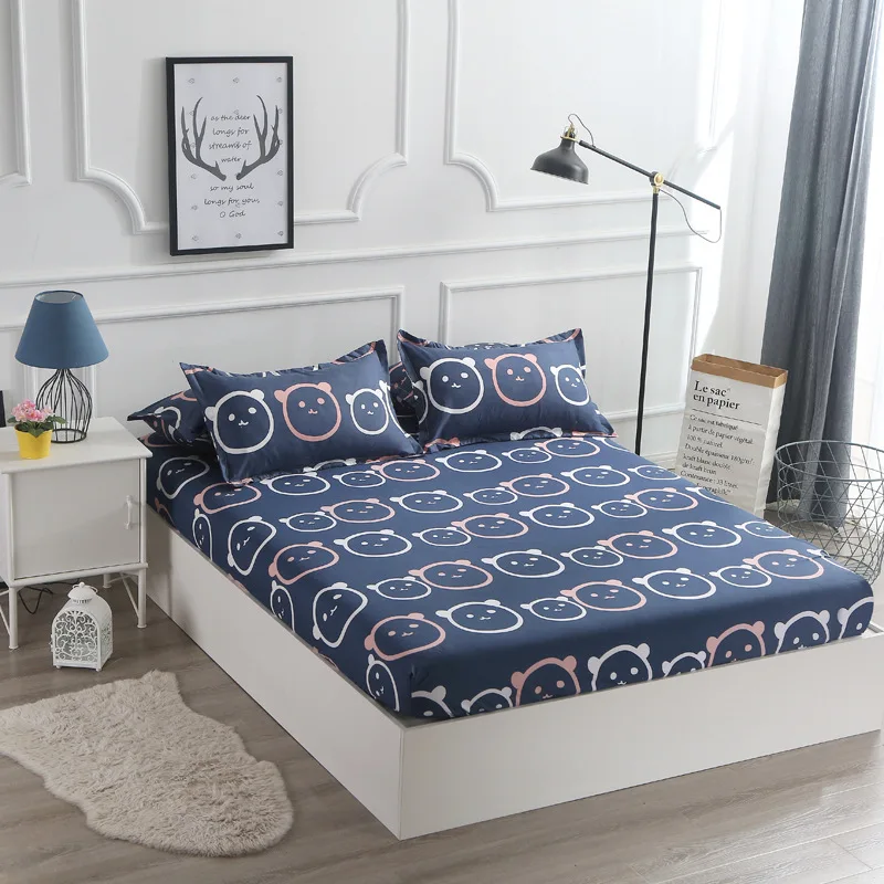 Милый принт с животными полиэстер эластичный матрас для кровати дышащая