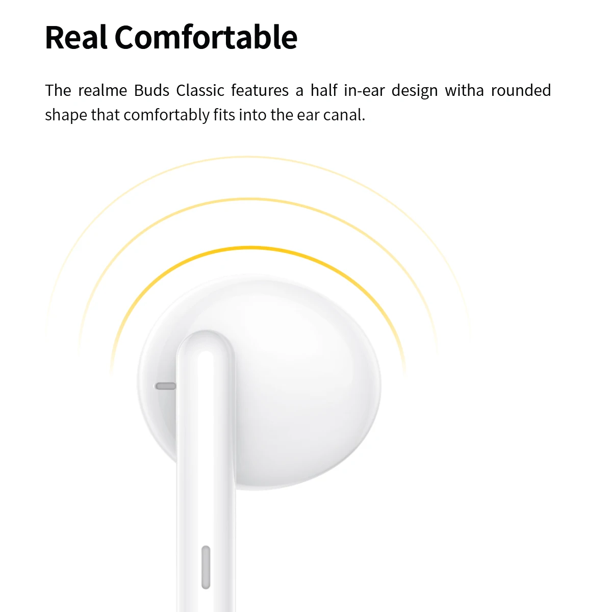

Realme Buds Classic Earphone 3.5mm Wired Earphone 14.2mm Large Driver Built-in Microphone Music Call Control Half In-Ear Wired