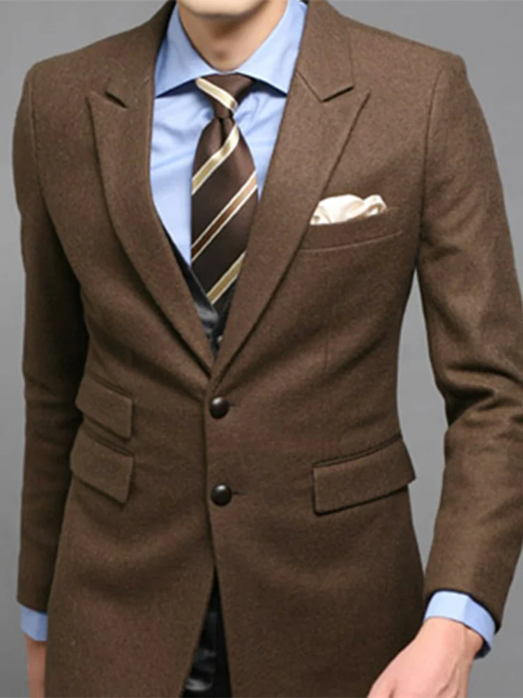 

Нарядные Костюмы для свадьбы для Для мужчин темно-коричневый индивидуальный заказ, Бесконтактный темно-коричневый билето 2 кнопки с заостр...