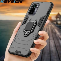 keysion shockproof case for redmi 10 note 10s note 11 pro 5g 9 9t 9a k40 ring stand phone cover for xiaomi mi 11 lite 11t pro