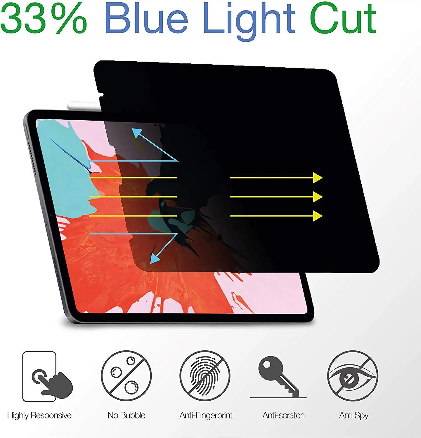 Защитная пленка для iPad 10 2 дюйма (7 го поколения 2019) [антишпионский фильтр]