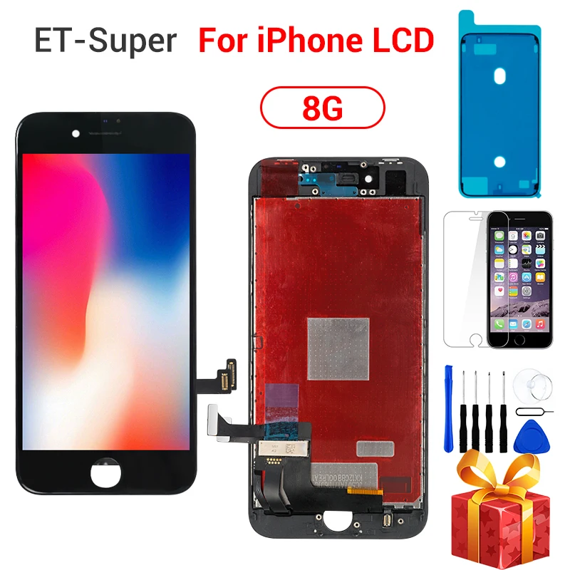 Черно белый дигитайзер в сборе для iPhone 8 Plus ЖК дисплей + сенсорный экран 3D запасные