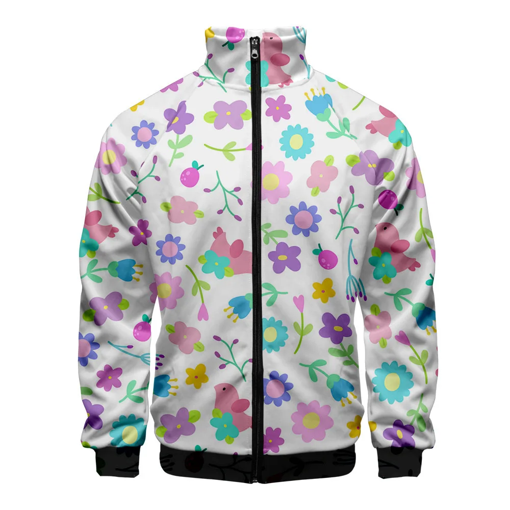 

2020 New 3D Stand Collar Hoodie Flowers 3D Print Men Women Fashion Harajuku Zipper Hoodies Jackets Sweatshirt tops